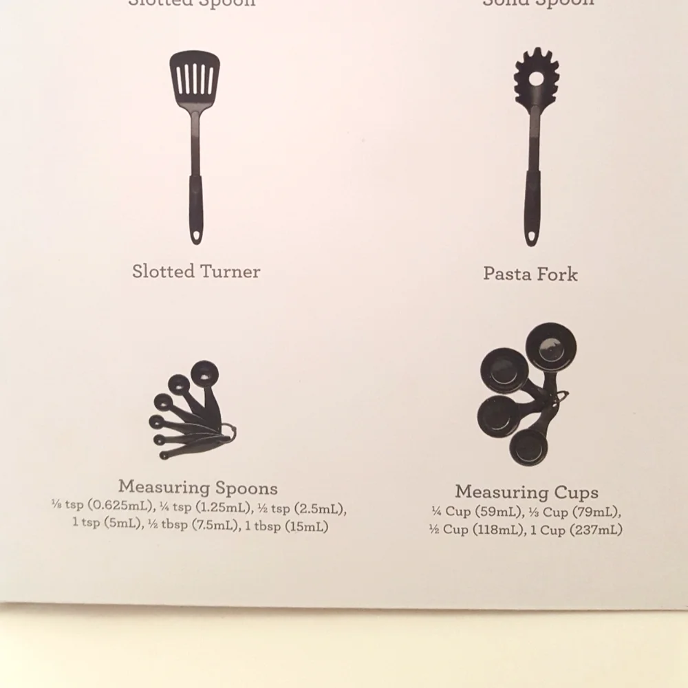 Martha Stewart essentials 30 piece cutlery and utensil set black New